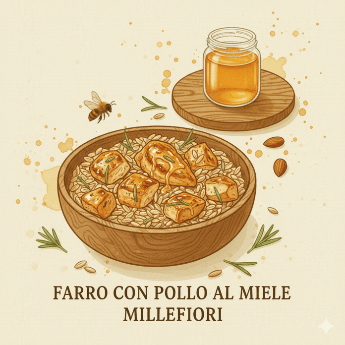 farro-pollo-millefiori Farro con pollo al miele millefiori