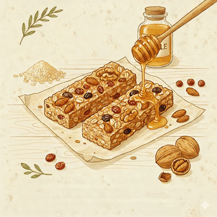 barretta-energetica-miele Barrette energetiche di avena, frutta secca e miele